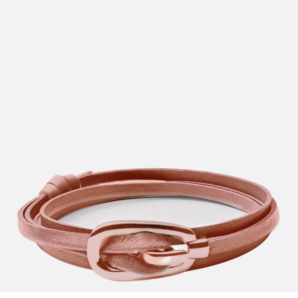 Miansai New Gamle Leather Bracelet, Rose Plated - Salmon